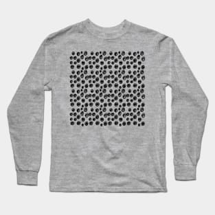 Monochrome Circle Sketch Pattern Long Sleeve T-Shirt